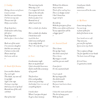 TAUT Booklet Seite 3: Songtexte 7 bis 11