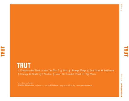 TAUT CD-Rückseite (Backcover) mit Titelliste